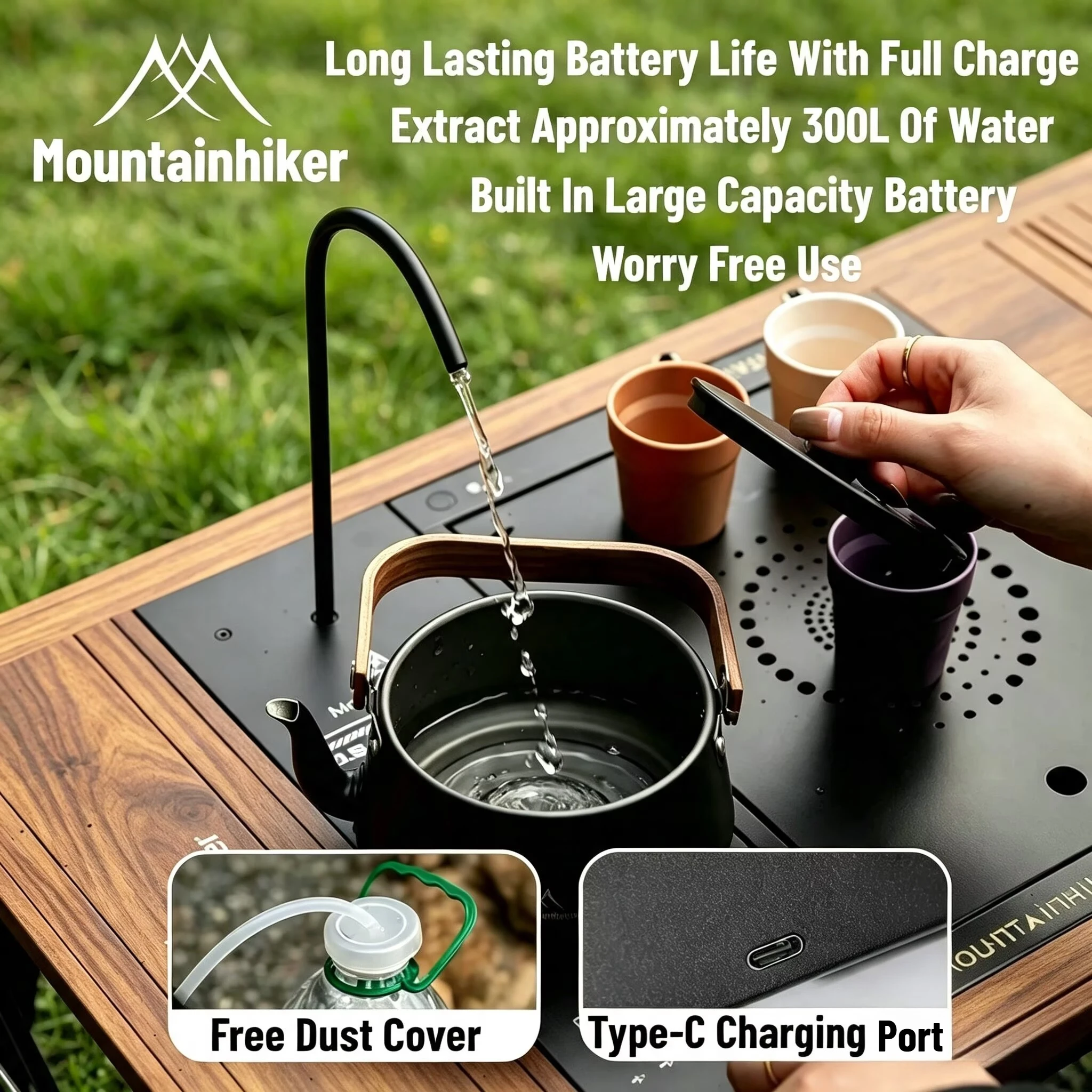 Camping Cooking Disc - เครื่องจ่ายน้ำไฟฟ้า IGT สำหรับแคมป์ปิ้ง ปั๊มน้ำไฟฟ้ากันน้ำ IGT แผ่นฐานโต๊ะอะลูมิเนียม