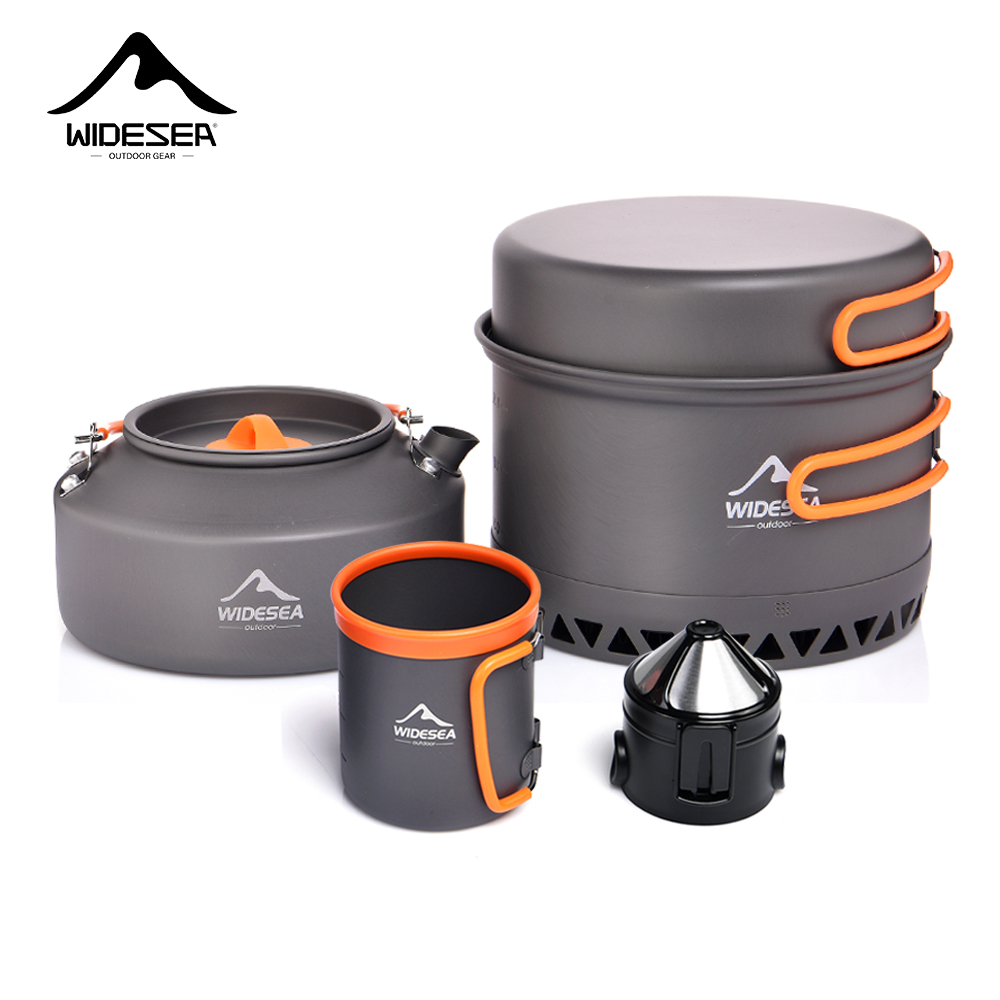 Camping Cooking Kit - Camping Tableware ชุดเครื่องครัวกลางแจ้งหม้อกาต้มน้ําท่องเที่ยวถ้วยกาแฟ filte อุปกรณ์ครัวเกียร์เครื่องครัวเดินป่าปิคนิคท่องเที่ยว