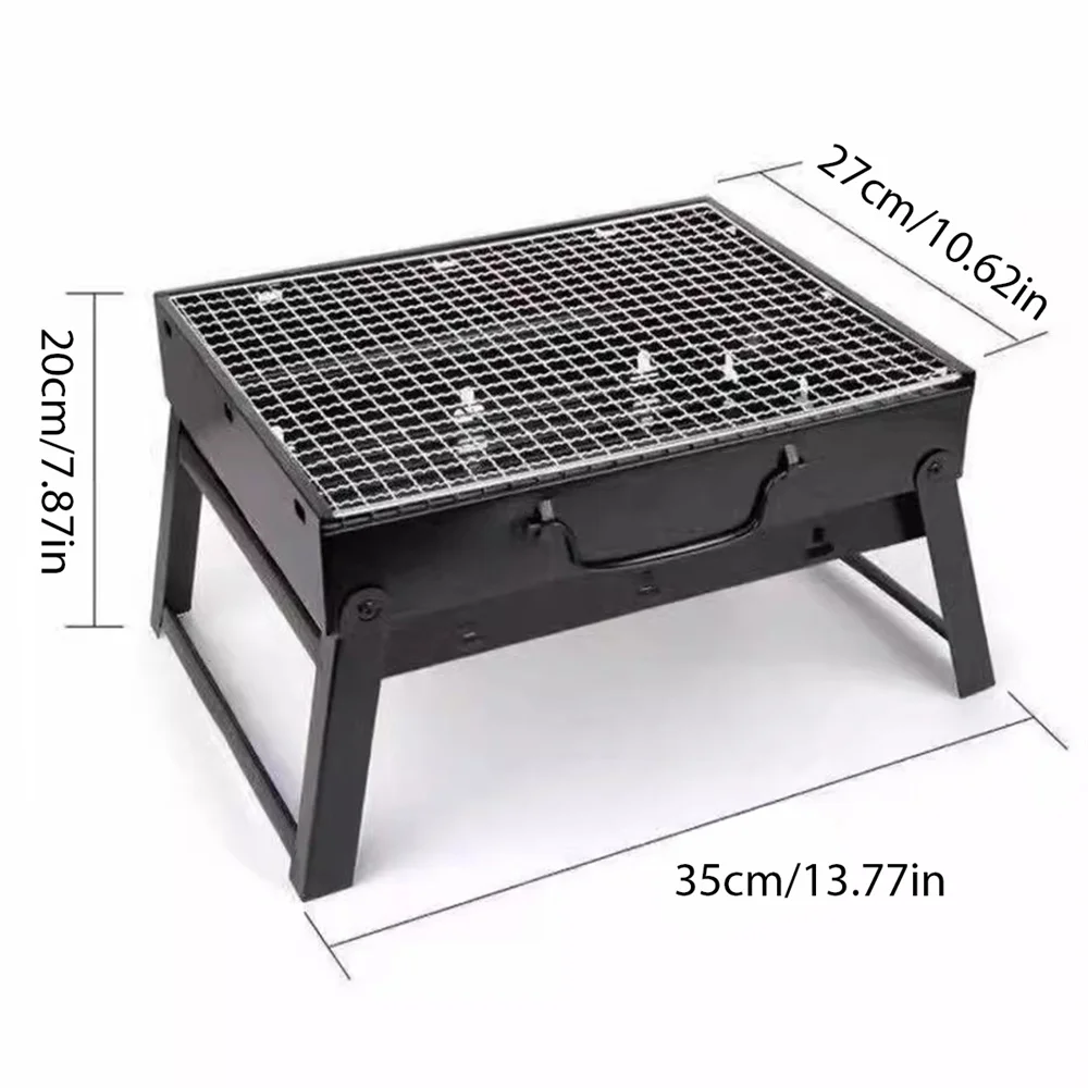 Camping Cooking Set Non Stick - เตาบาร์บีคิวถ่านแบบพกพา 1 ชุด เตาเหล็กพับได้ สำหรับย่างอาหารกลางแจ้ง ทำอาหาร
