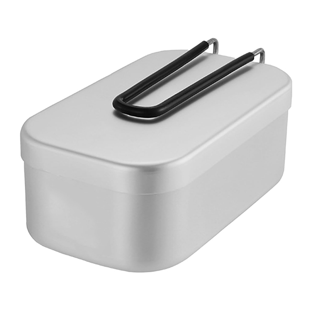 Camping Cooking Kit - 800ML อลูมิเนียมกล่องอาหารกลางวันกลางแจ้ง Camping เครื่องครัวบนโต๊ะอาหารพับจับกล่องปิคนิคทําอาหารกล่อง Bento สําหรับเดินป่า