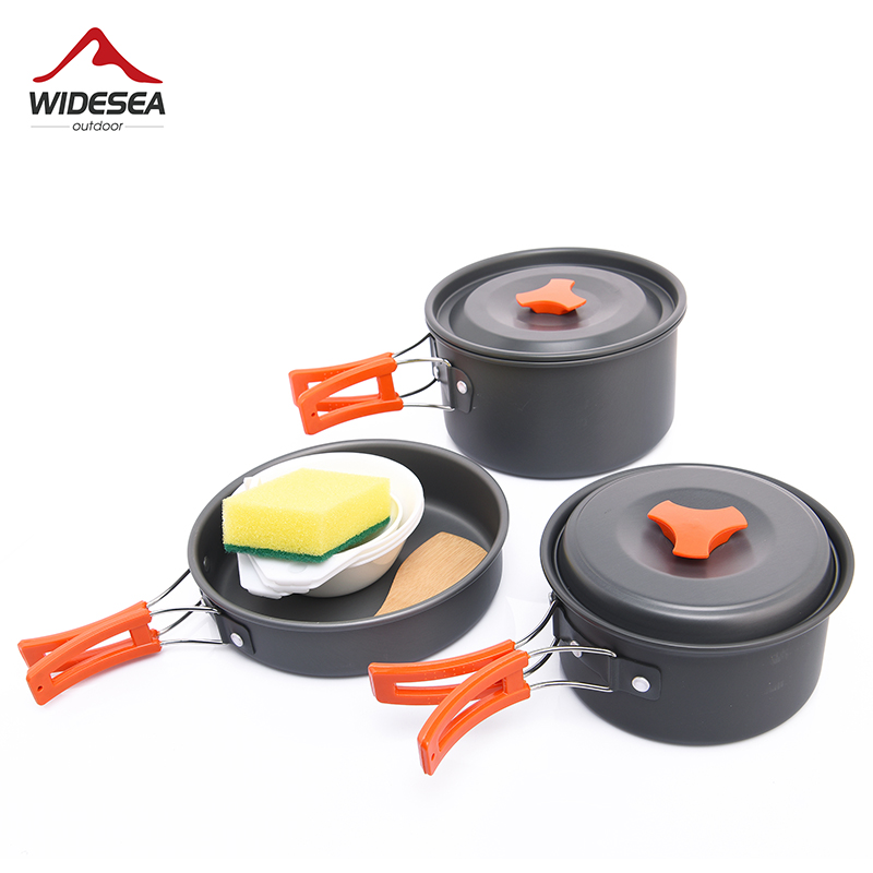 Camping Cooking Kit - Widea เครื่องใช้บนโต๊ะอาหารสำหรับตั้งแคมป์กลางแจ้ง set Alat masak เครื่องใช้บนโต๊ะอาหารอุปกรณ์เดินทางปิกนิกเดินป่าหม้อหุงนักท่องเที่ยวอุปกรณ์ตกปลา