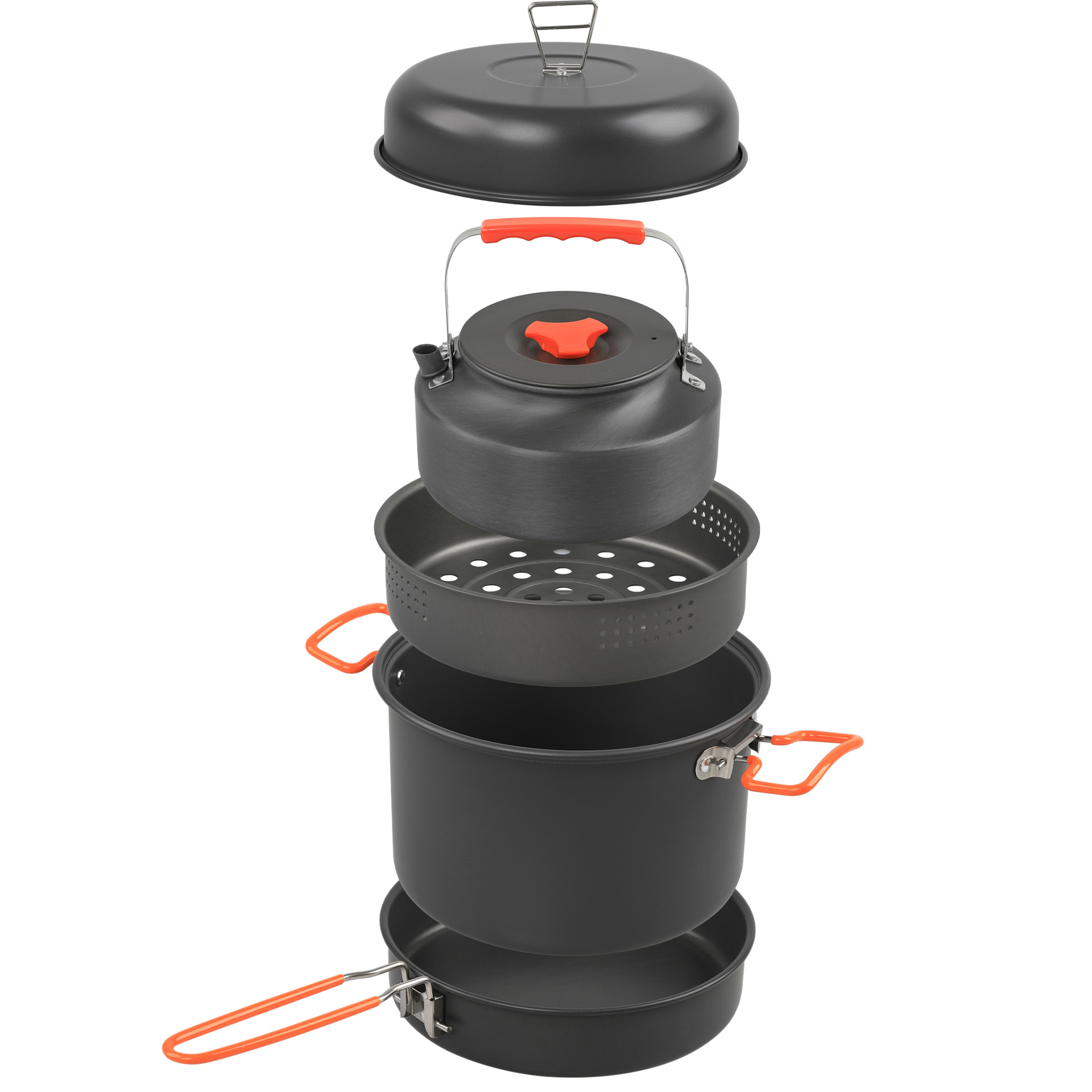 Camping Cooking Frying Pan - ชุดหม้อนึ่งหม้ออาหารสำหรับตั้งแคมป์และตั้งแคมป์กลางแจ้ง set Alat masak