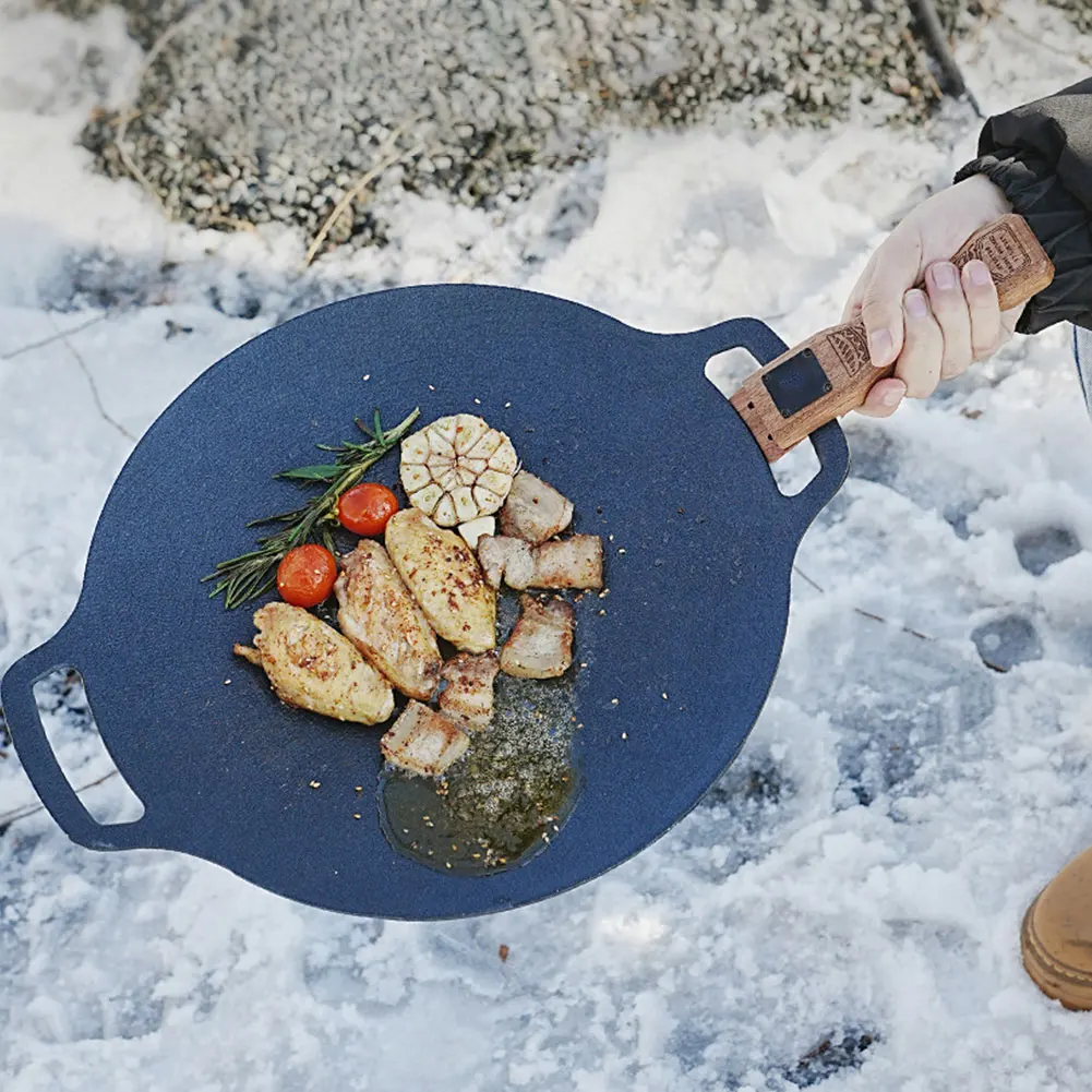 Camping Cooking Set Detachable Handle - ที่จับกระทะย่างไม้ธรรมชาติสำหรับใช้งานกลางแจ้ง 1 ชิ้น ถอดประกอบได้ ทนความร้อน ป้องกันการลวกมือ