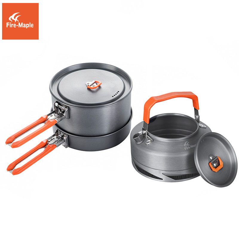 Camping Cooking Full Set - Fire Maple Camping เครื่องครัวจาน Camp ชุดทําอาหารเดินป่าแลกเปลี่ยนความร้อนหม้อกาต้มน้ํา
