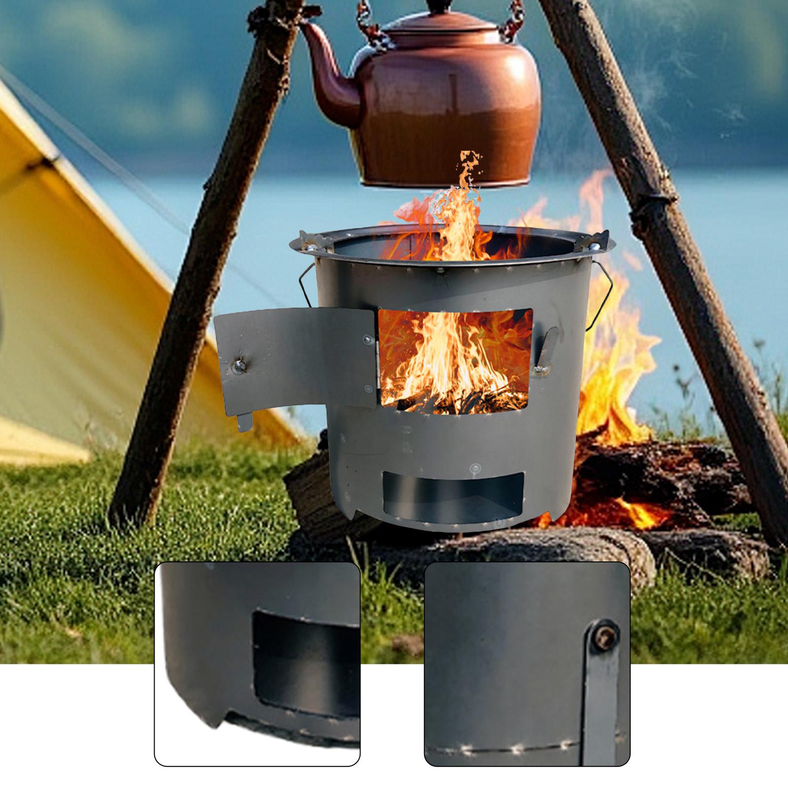 Camping Cooking Over Fire - เตาไม้ในร่มอเนกประสงค์เครื่องทําความร้อน Cook over Fire ไม้ Camping