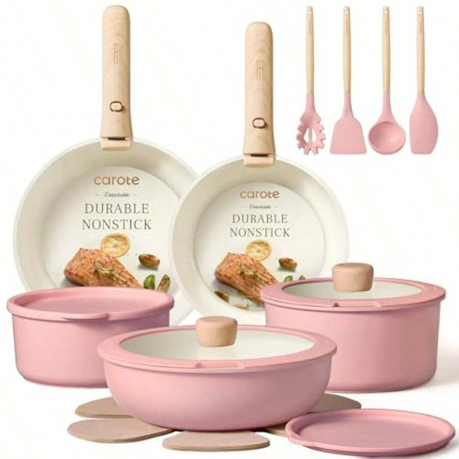 ชุดหม้อและกระทะ 19 ชิ้น แบบไม่ - Camping Cooking Set Detachable Handle บทวิจารณ์และราคา