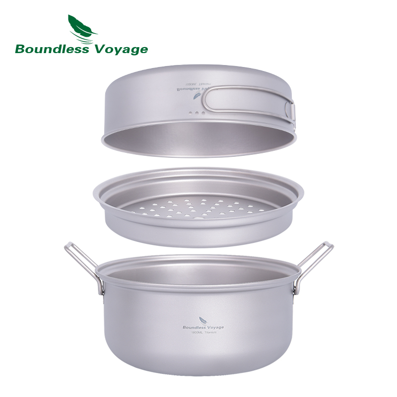 Boundless Voyage ไทเทเนียม Ste - Camping Cooking Frying Pan บทวิจารณ์และราคา