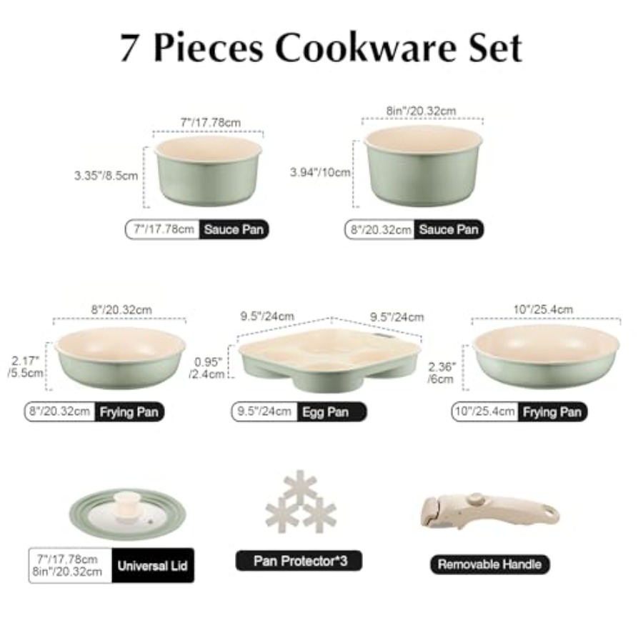 ชุดหม้อและกระทะเซรามิกเคลือบกั - Camping Cooking Set Detachable Handle บทวิจารณ์และราคา