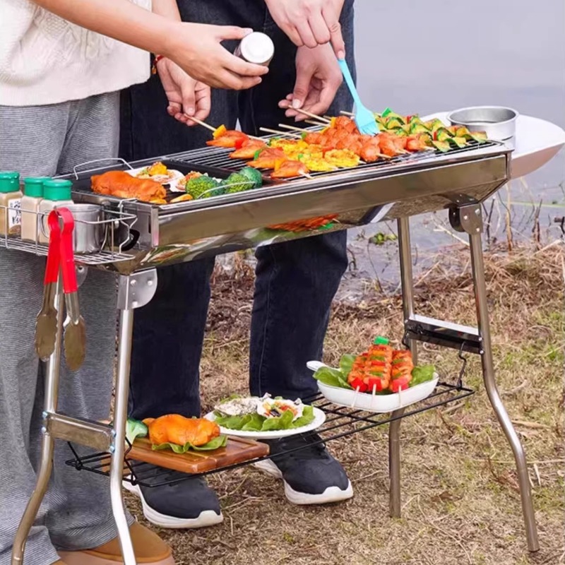 เตาย่างบาร์บีคิวสแตนเลสแบบพกพา - Camping Cooking Requirements บทวิจารณ์และราคา