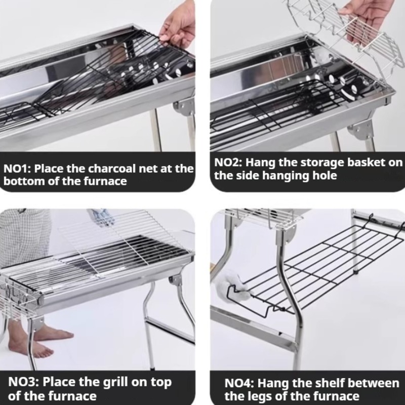 เตาย่างบาร์บีคิวสแตนเลสแบบพกพา - Camping Cooking Requirements บทวิจารณ์และราคา