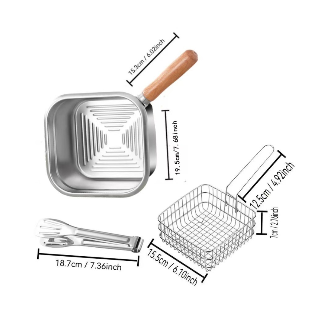 1 ชุด 316 กระทะสี่เหลี่ยมสแตนเ - Camping Cooking Set Detachable Handle บทวิจารณ์และราคา