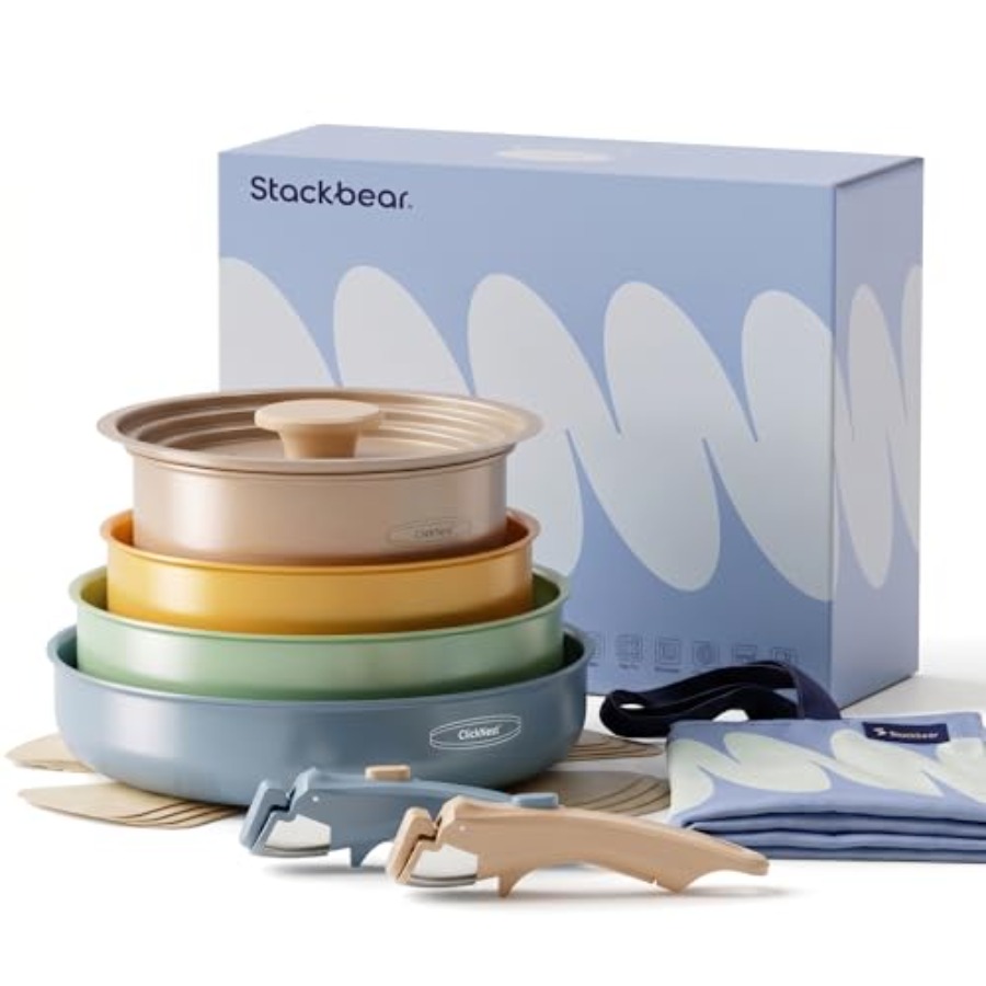 ชุดเครื่องครัวเซรามิก หม้อและก - Camping Cooking Set Detachable Handle บทวิจารณ์และราคา
