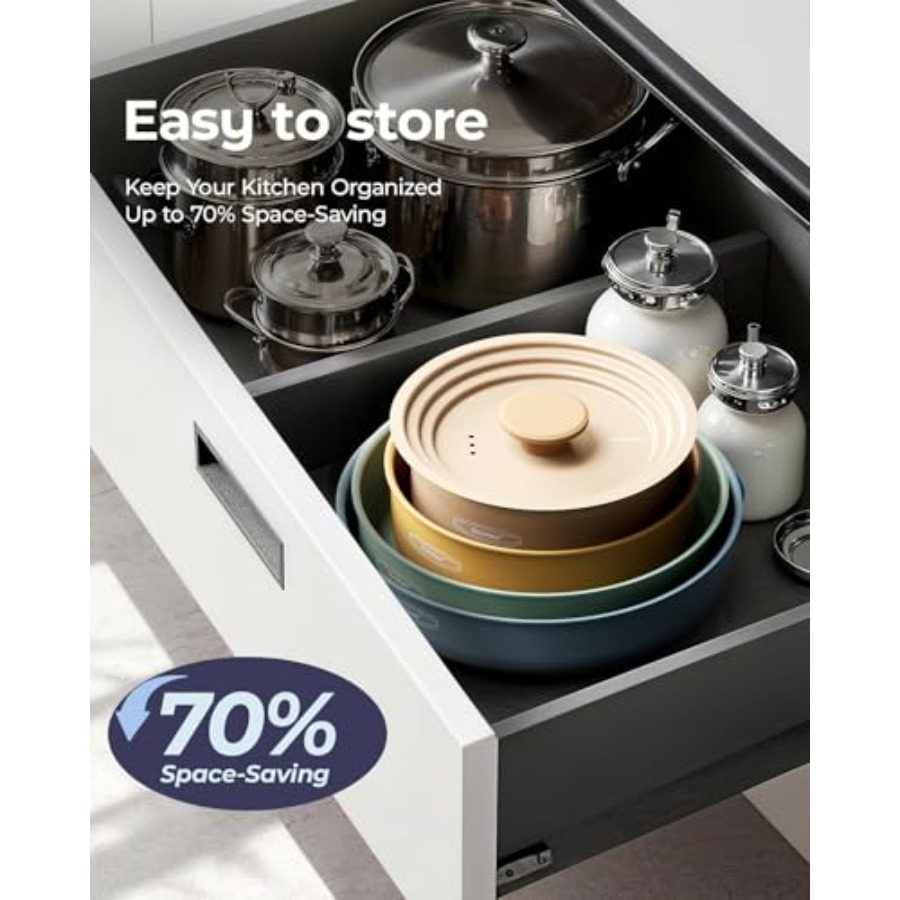 ชุดเครื่องครัวเซรามิก หม้อและก - Camping Cooking Set Detachable Handle บทวิจารณ์และราคา