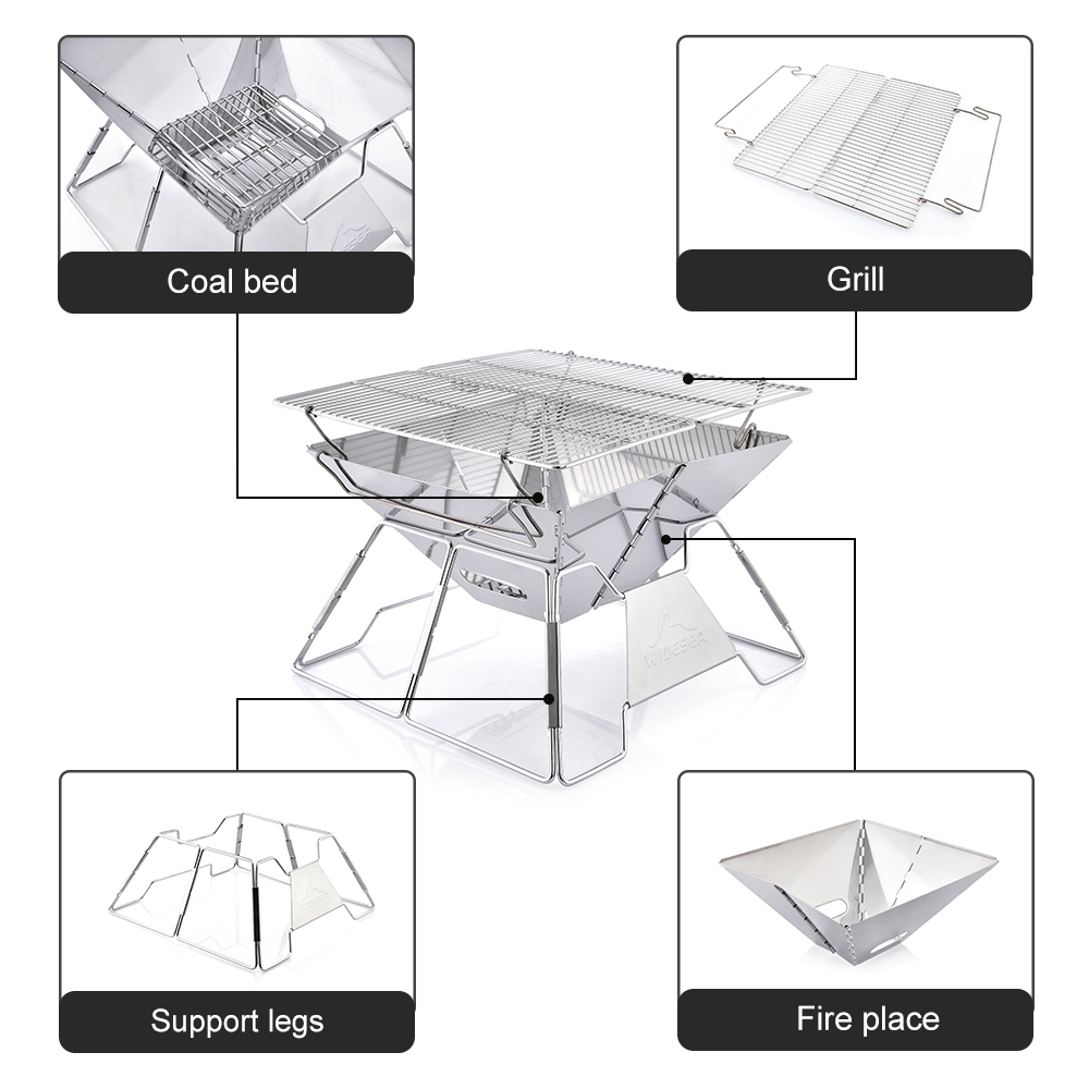 Widesea Windproof ไม้-Burning  - Camping Cooking Griddle บทวิจารณ์และราคา