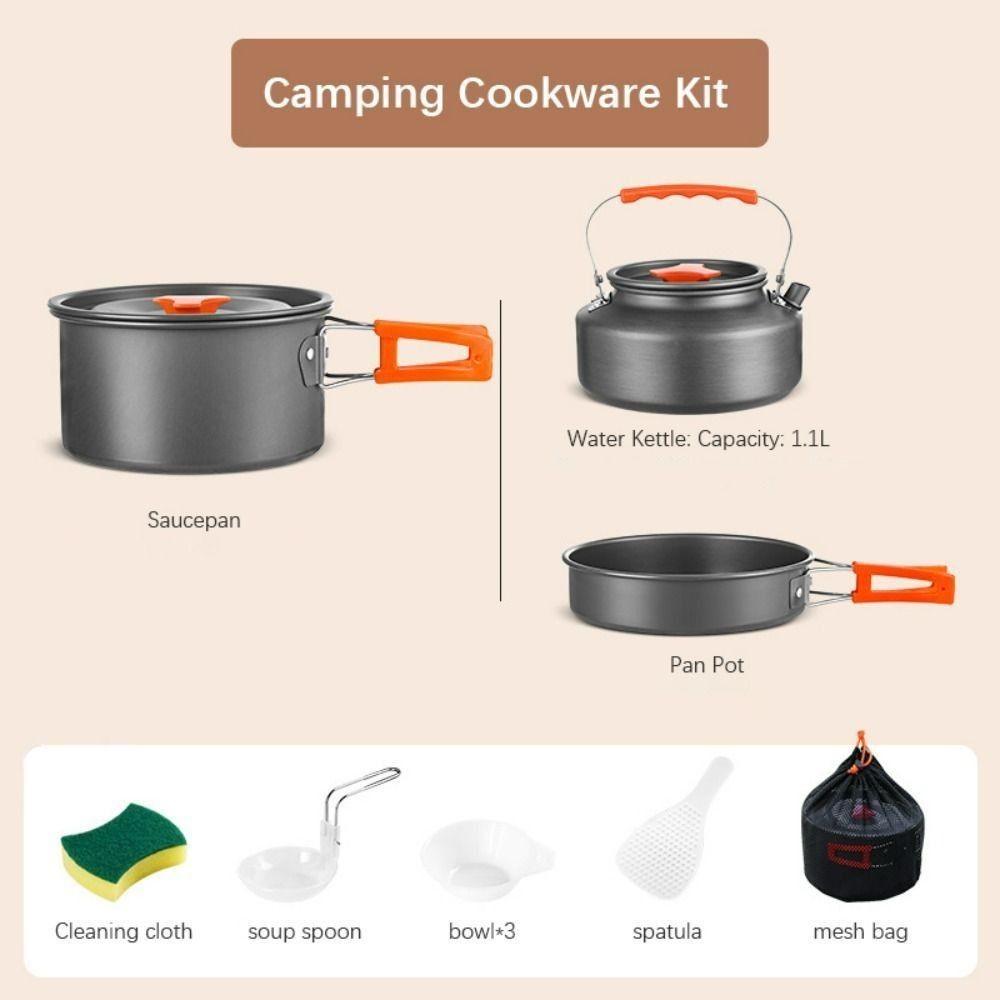 ชุดเครื่องครัวแคมป์ปิ้งอลูมิเน - Camping Cooking Set Non Stick บทวิจารณ์และราคา
