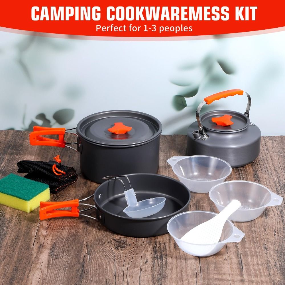 ชุดเครื่องครัวแคมป์ปิ้งอลูมิเน - Camping Cooking Set Non Stick บทวิจารณ์และราคา