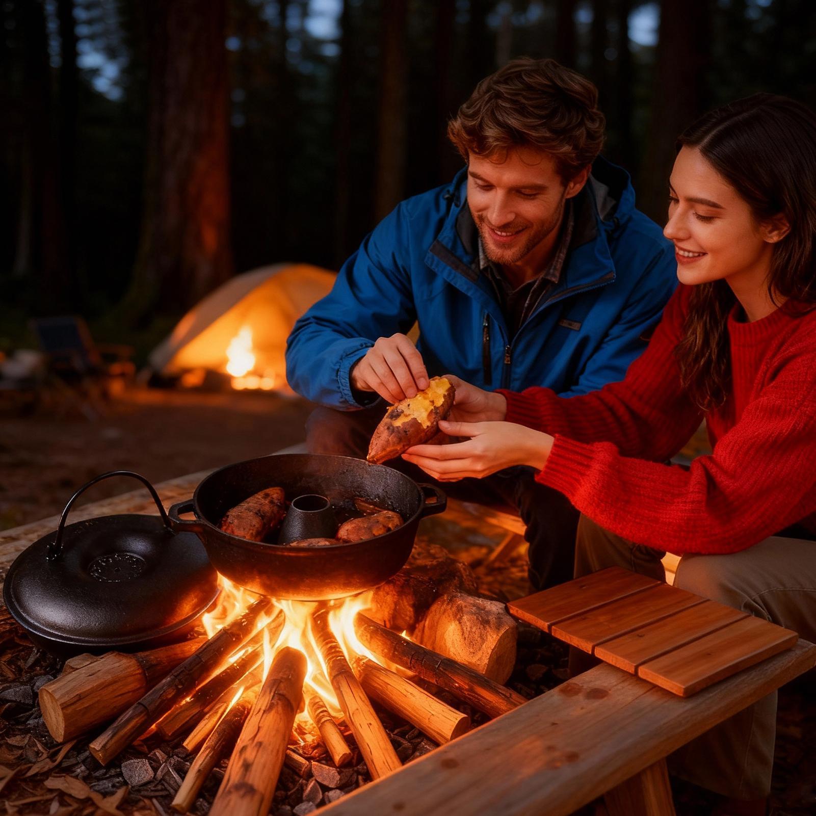 หม้อเหล็กหล่อสำหรับทำอาหาร ทนท - Camping Cooking Dutch Oven บทวิจารณ์และราคา