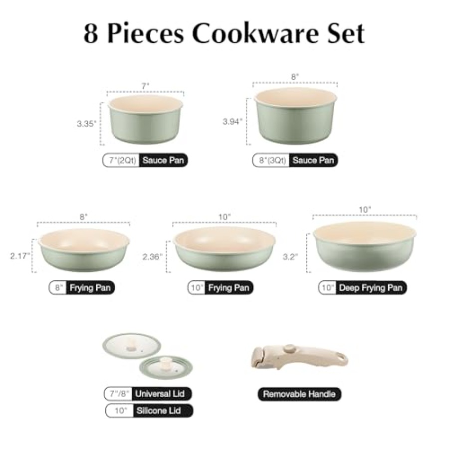 ชุดหม้อและกระทะเซรามิกเคลือบกั - Camping Cooking Set Detachable Handle บทวิจารณ์และราคา