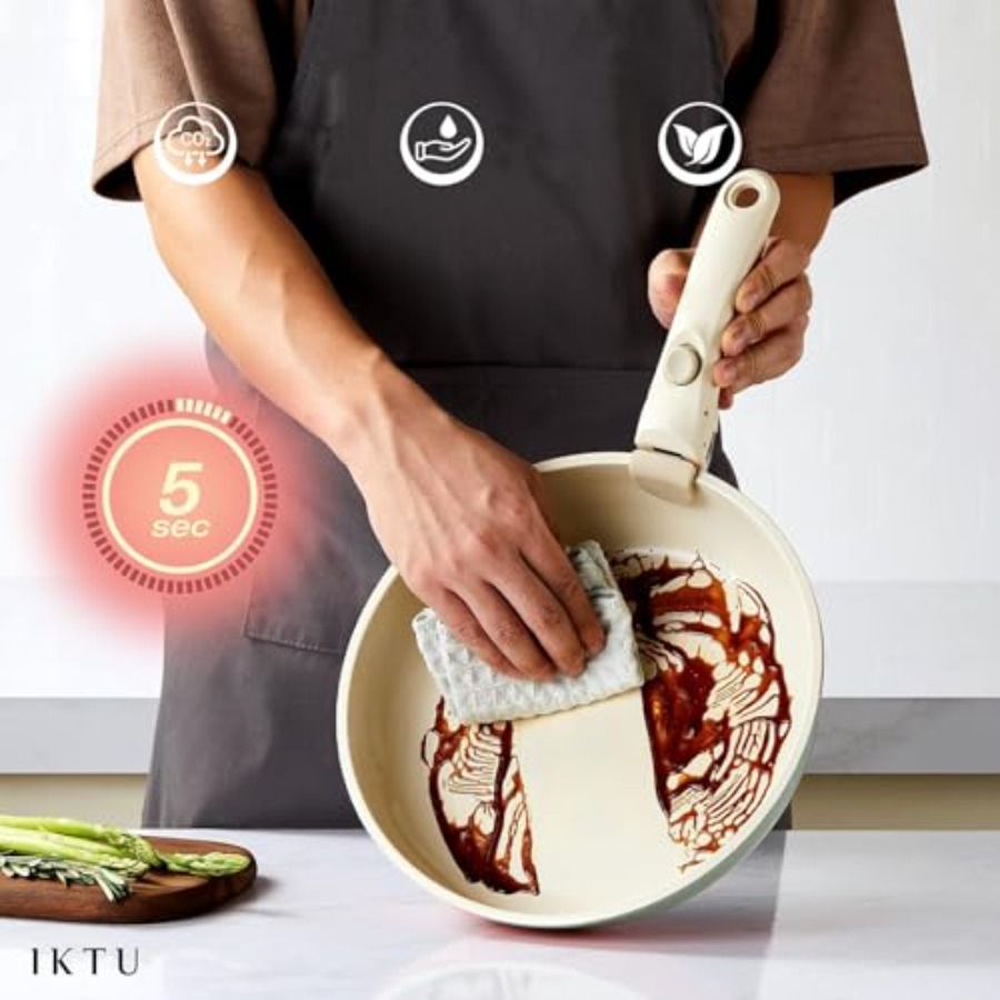 ชุดหม้อและกระทะเซรามิกเคลือบกั - Camping Cooking Set Detachable Handle บทวิจารณ์และราคา