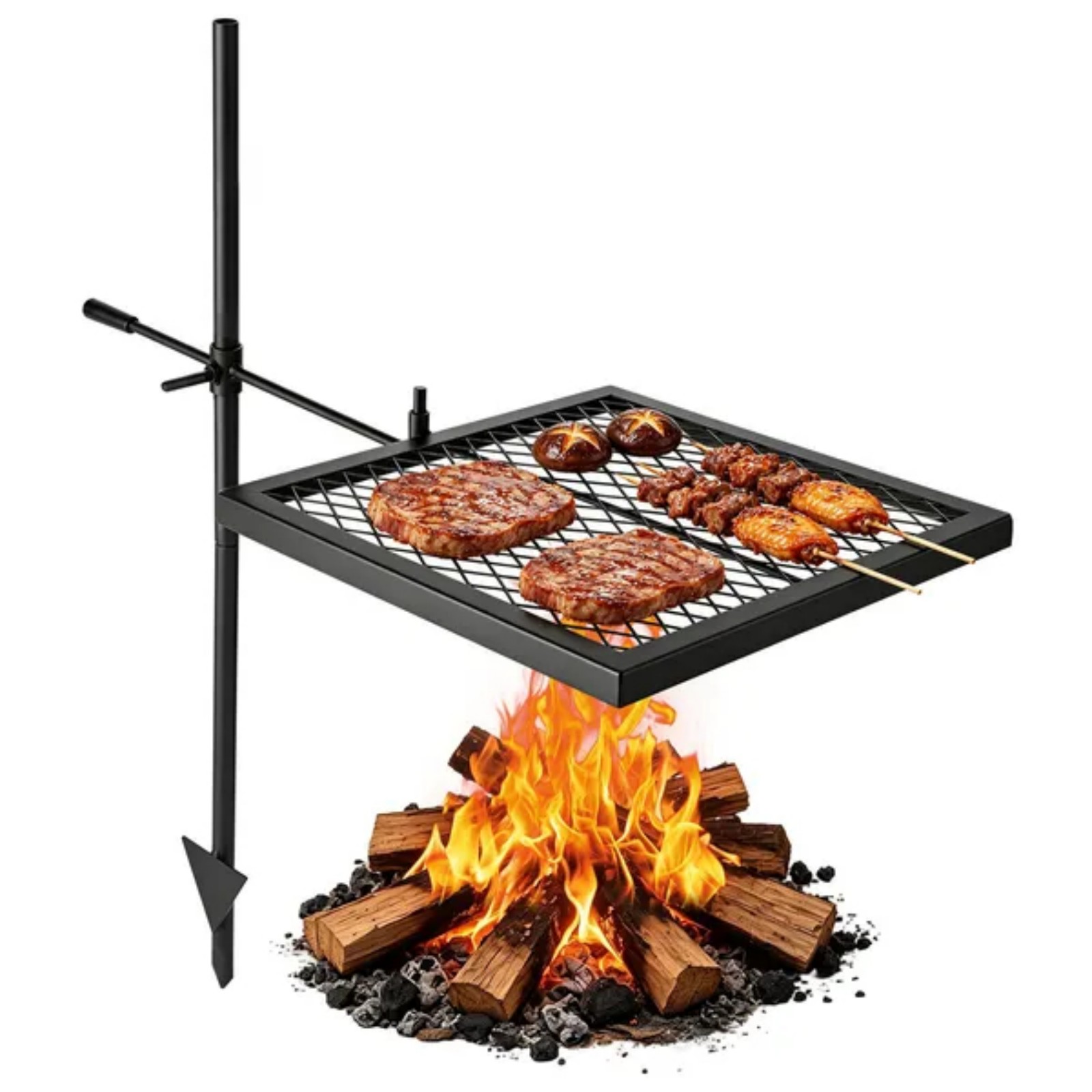 เตาย่างแบบหมุนสำหรับแคมป์ปิ้งแ - Camping Cooking Over Fire บทวิจารณ์และราคา
