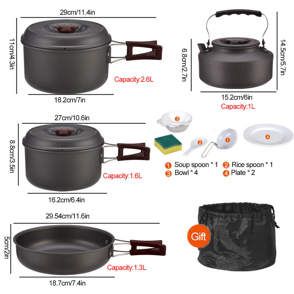 ชุดหม้อปิกนิกสำหรับทำอาหารกลาง - Camping Cooking Frying Pan บทวิจารณ์และราคา