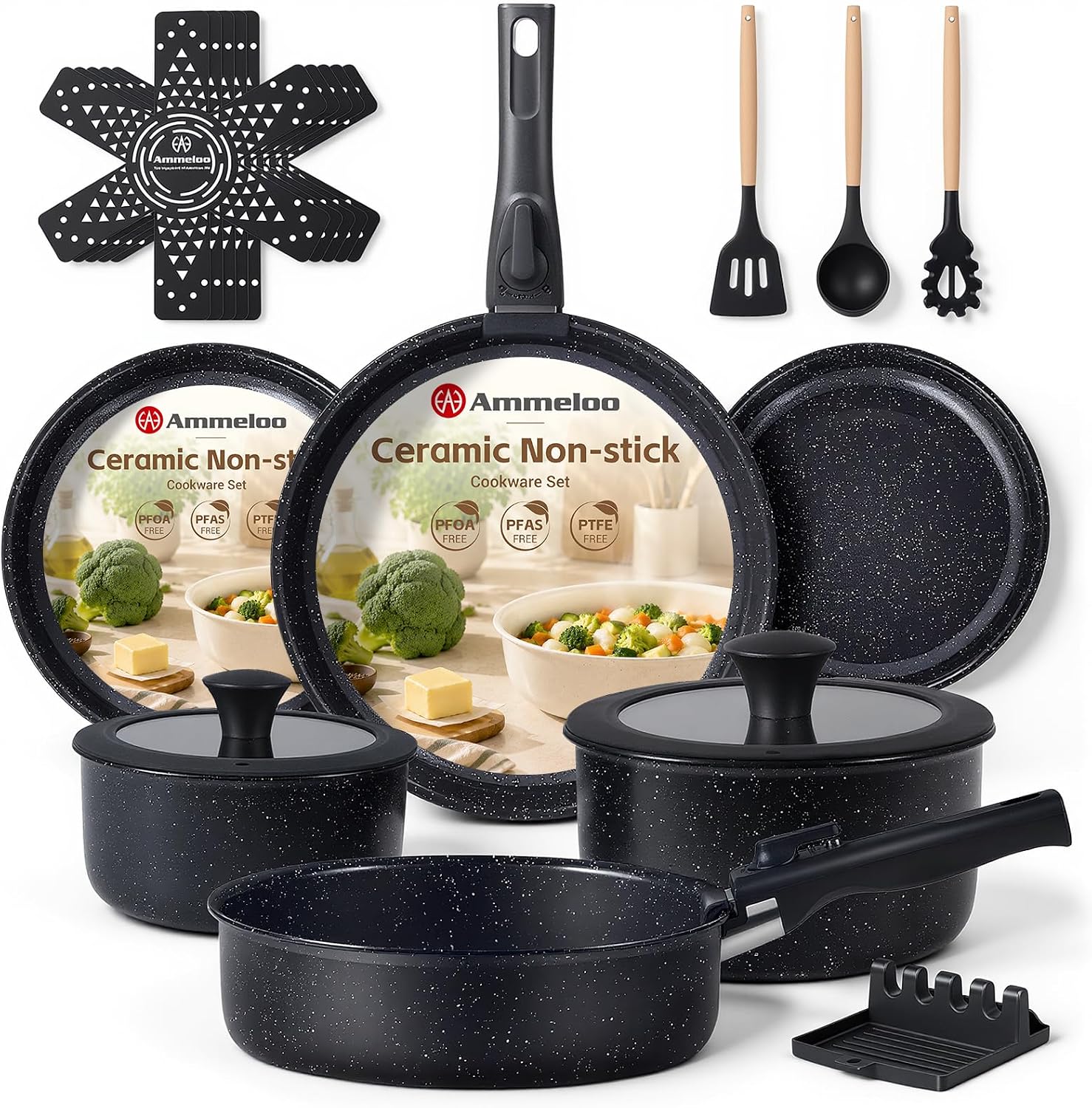 ชุดเครื่องครัวเซรามิก 21 ชิ้น  - Camping Cooking Set Detachable Handle บทวิจารณ์และราคา