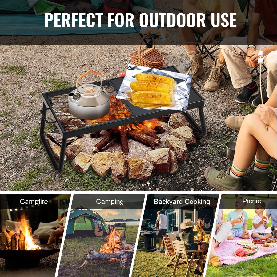 ตะแกรงย่างพับได้สำหรับแคมป์ไฟ  - Camping Cooking Over Fire บทวิจารณ์และราคา