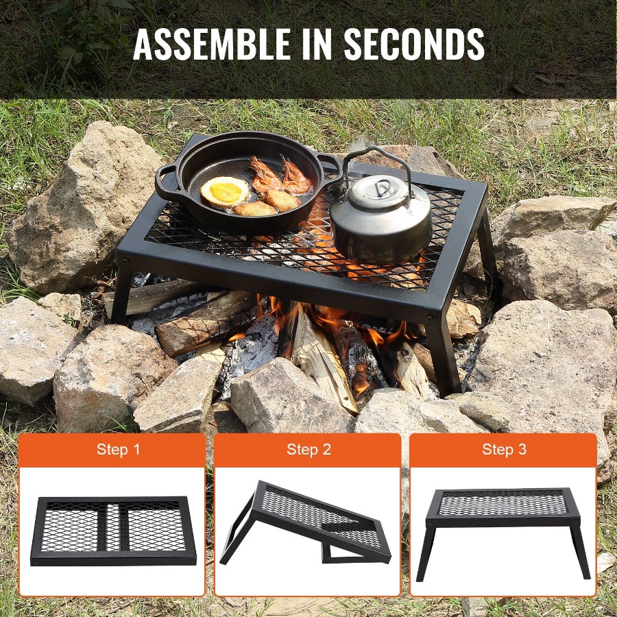 ตะแกรงย่างพับได้สำหรับแคมป์ไฟ  - Camping Cooking Over Fire บทวิจารณ์และราคา