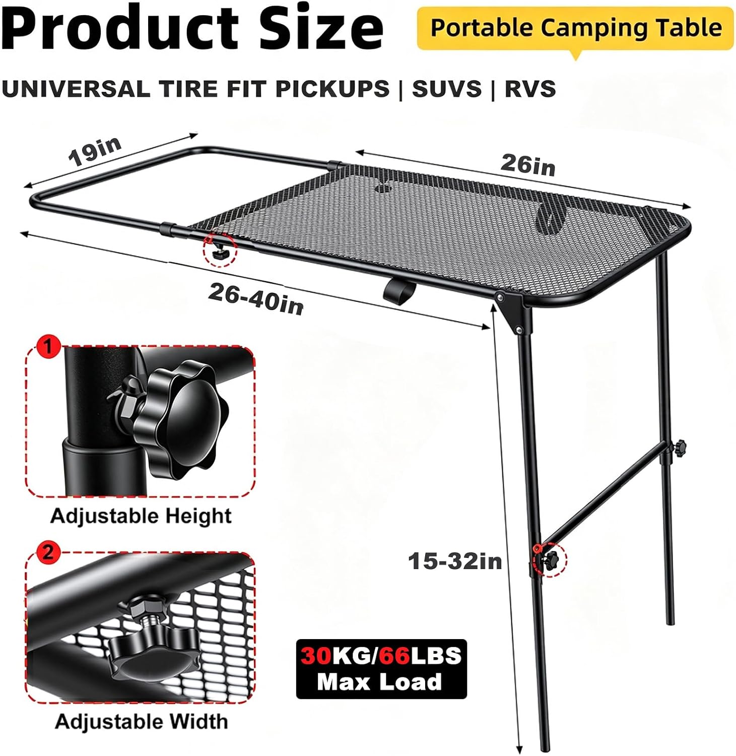โต๊ะตั้งแคมป์ติดยางรถยนต์ ปรับ - Camping Cooking Requirements บทวิจารณ์และราคา