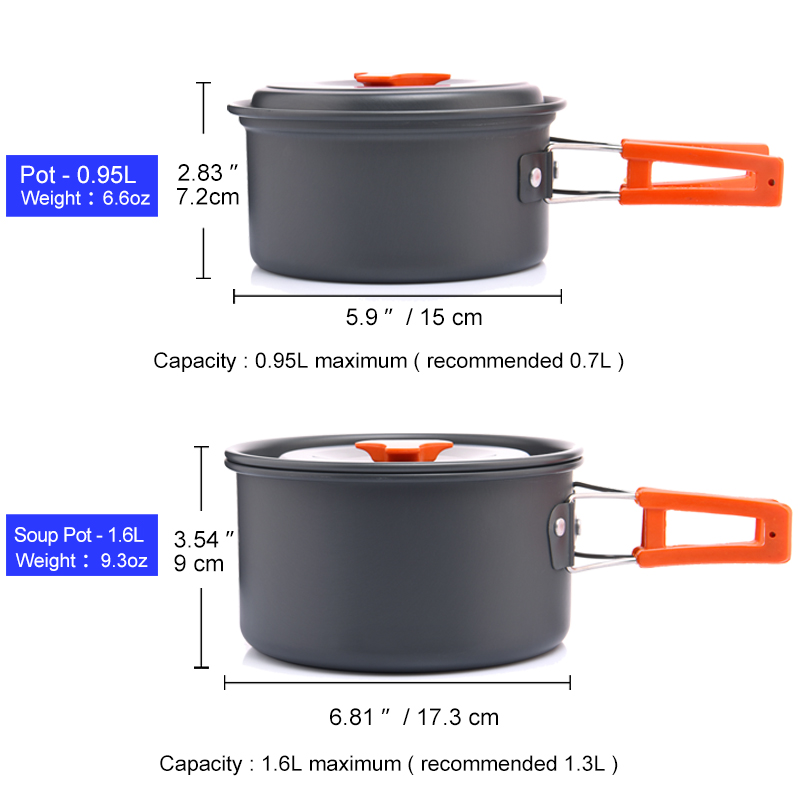 Widea เครื่องใช้บนโต๊ะอาหารสำห - Camping Cooking Kit บทวิจารณ์และราคา