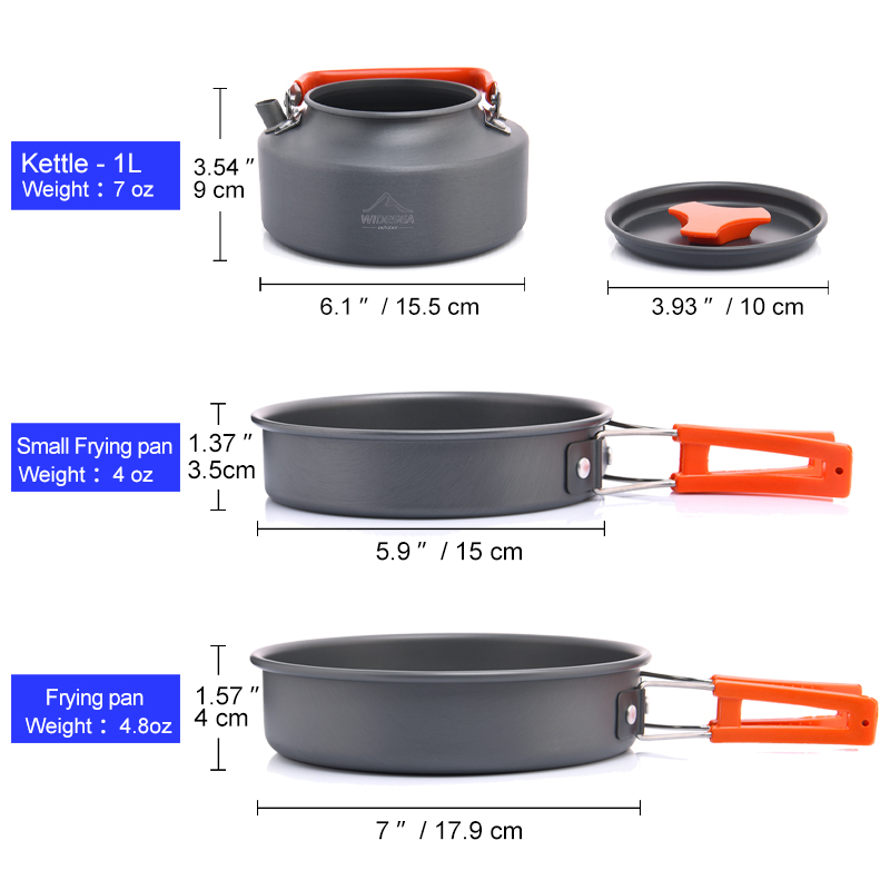Widea เครื่องใช้บนโต๊ะอาหารสำห - Camping Cooking Kit บทวิจารณ์และราคา