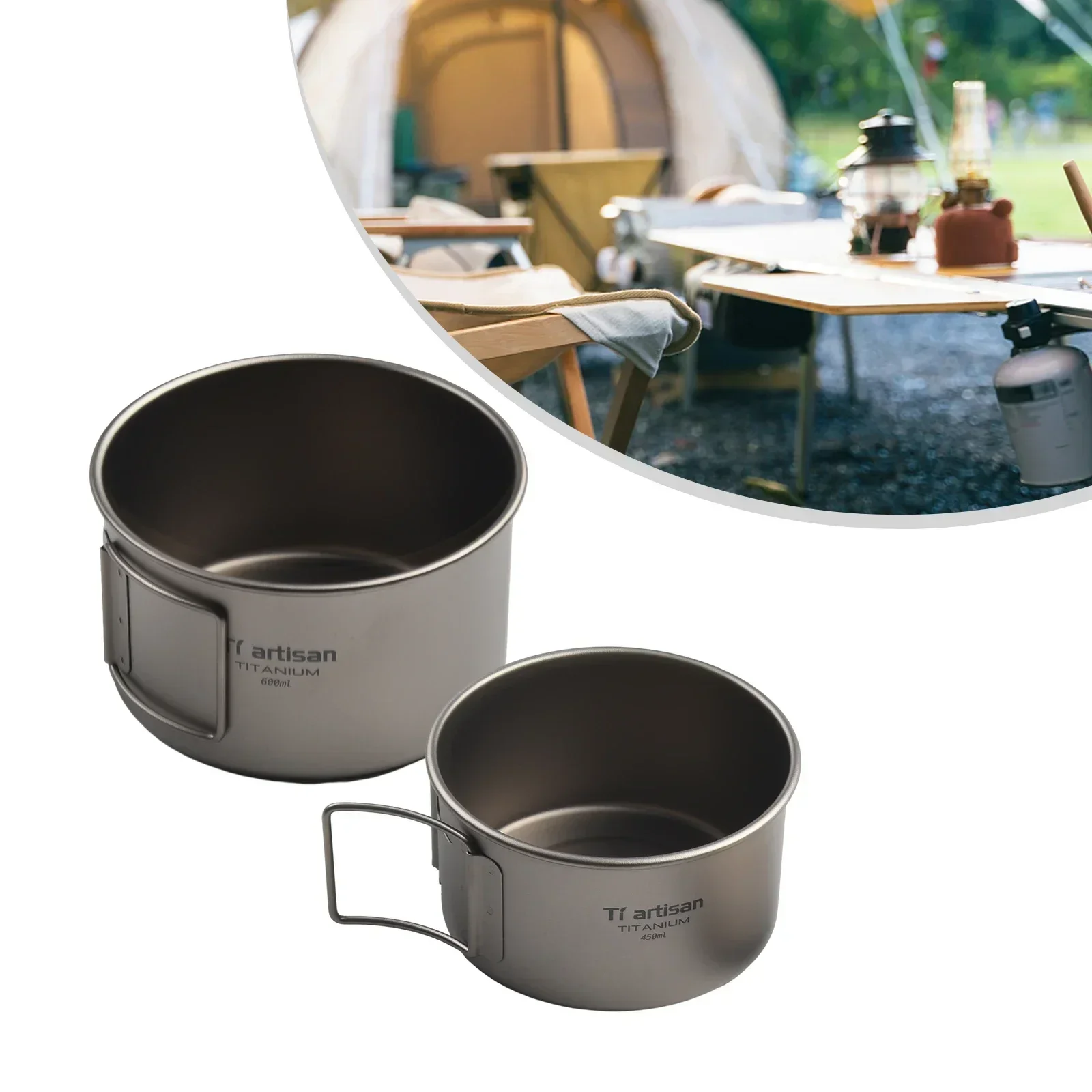 ชามไทเทเนียมพับชาม 450 ml/600  - Camping Cooking Griddle บทวิจารณ์และราคา