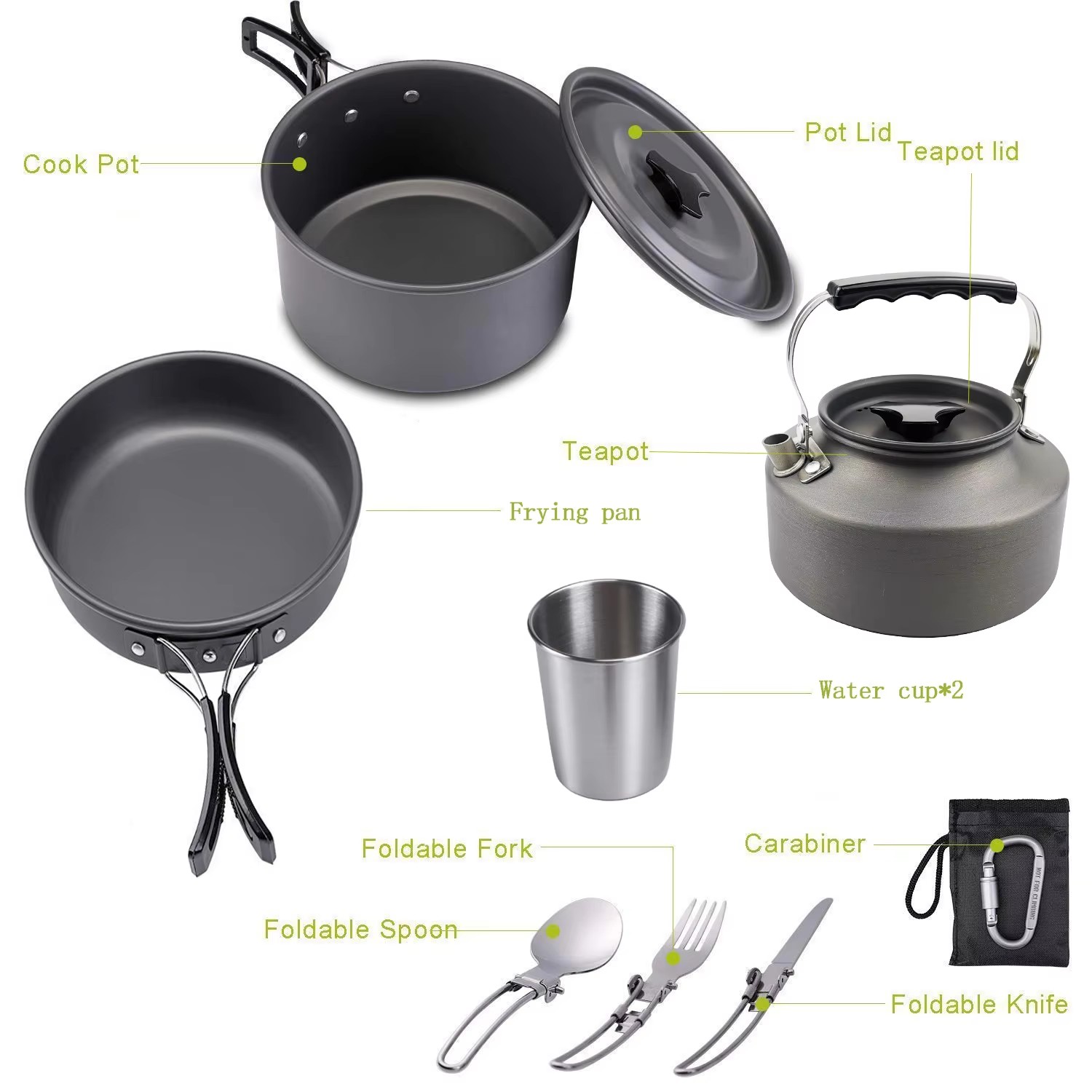 ชุดทำอาหารสำหรับตั้งแคมป์ ชุดเ - Camping Cooking Set Non Stick บทวิจารณ์และราคา