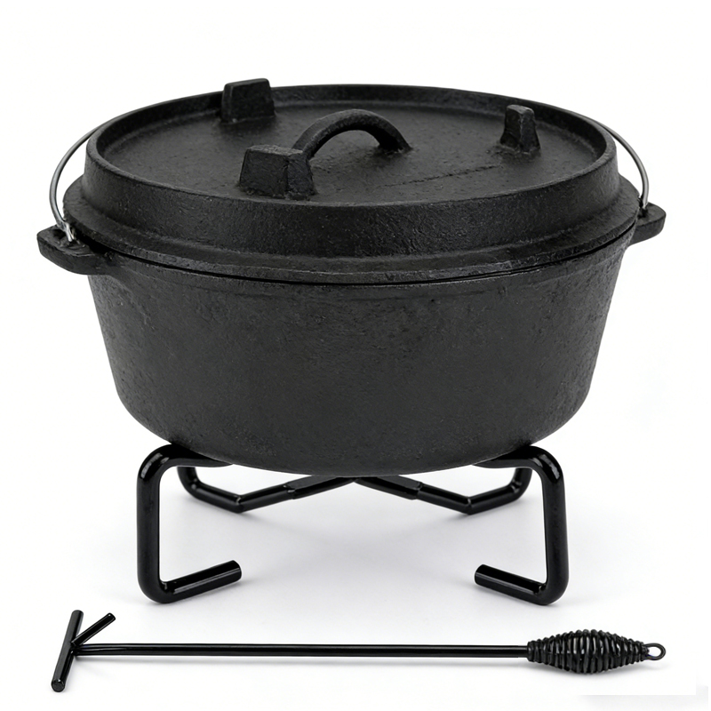ขาตั้งหม้อพับได้ 4-in-1 อุปกรณ - Camping Cooking Dutch Oven บทวิจารณ์และราคา