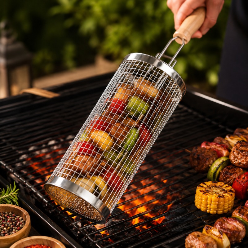 ชุดตะกร้าย่างบาร์บีคิวทรงกลม ส - Camping Cooking Griddle บทวิจารณ์และราคา