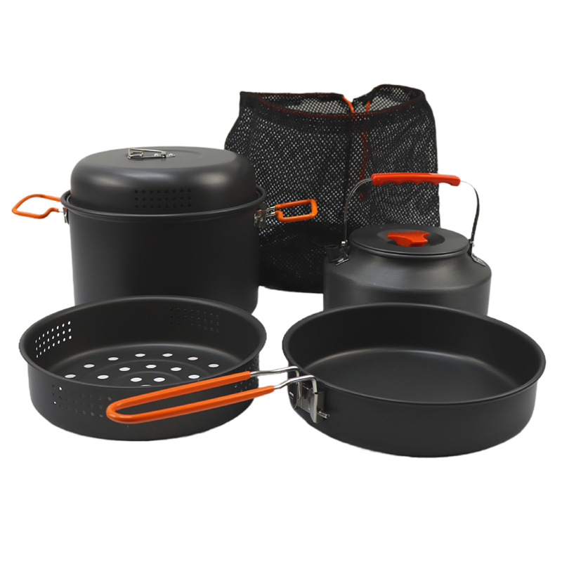 ชุดหม้อนึ่งหม้ออาหารสำหรับตั้ง - Camping Cooking Frying Pan บทวิจารณ์และราคา
