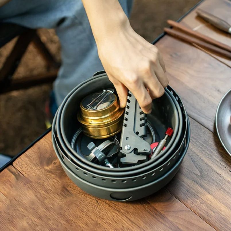 ชุดหม้อกระทะเตาแคมป์ปิ้งอัลลอย - Camping Cooking Frying Pan บทวิจารณ์และราคา