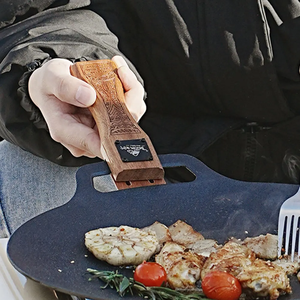 ที่จับกระทะย่างไม้ธรรมชาติสำหร - Camping Cooking Set Detachable Handle บทวิจารณ์และราคา