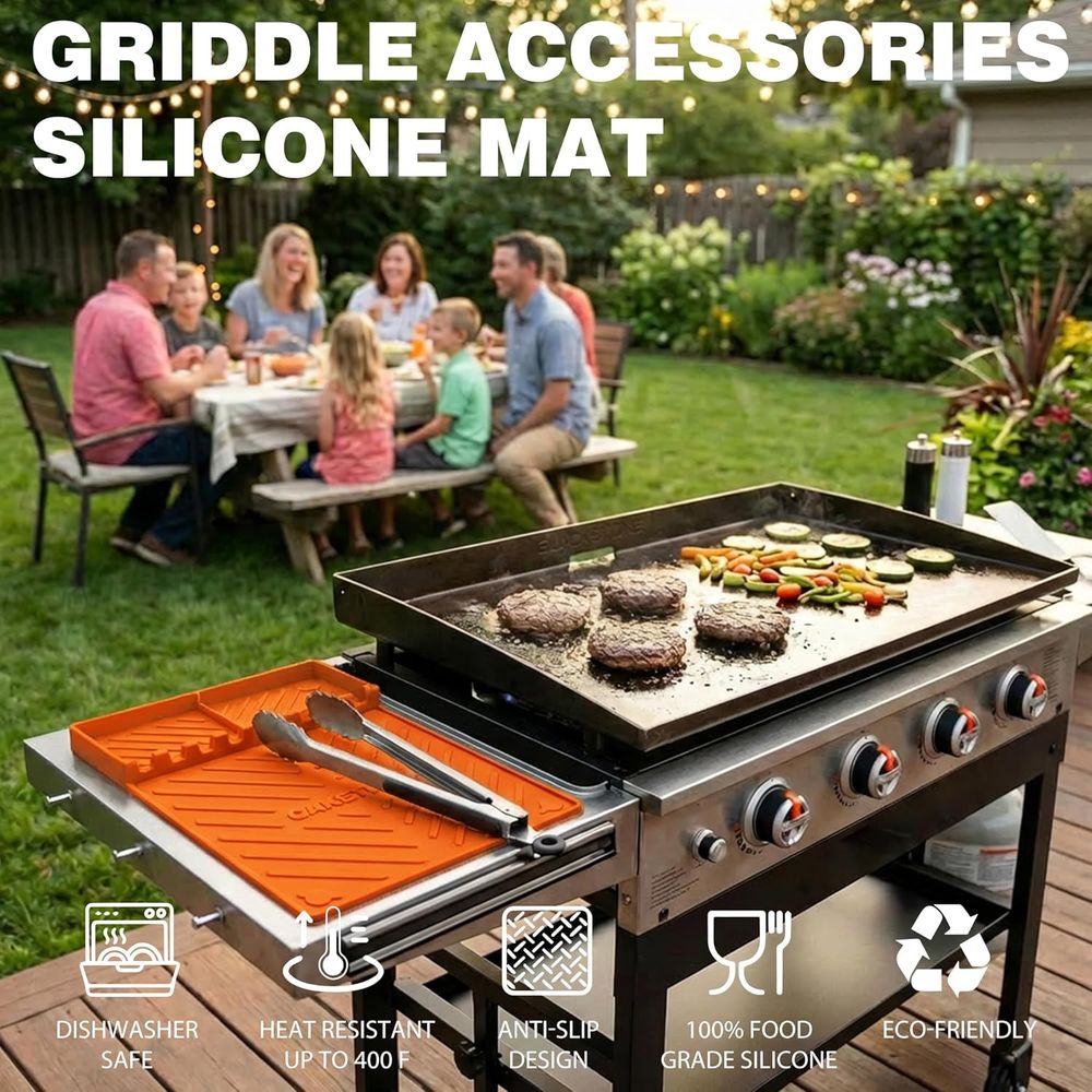 แผ่นรองย่างซิลิโคนหรืออุปกรณ์เ - Camping Cooking Griddle บทวิจารณ์และราคา