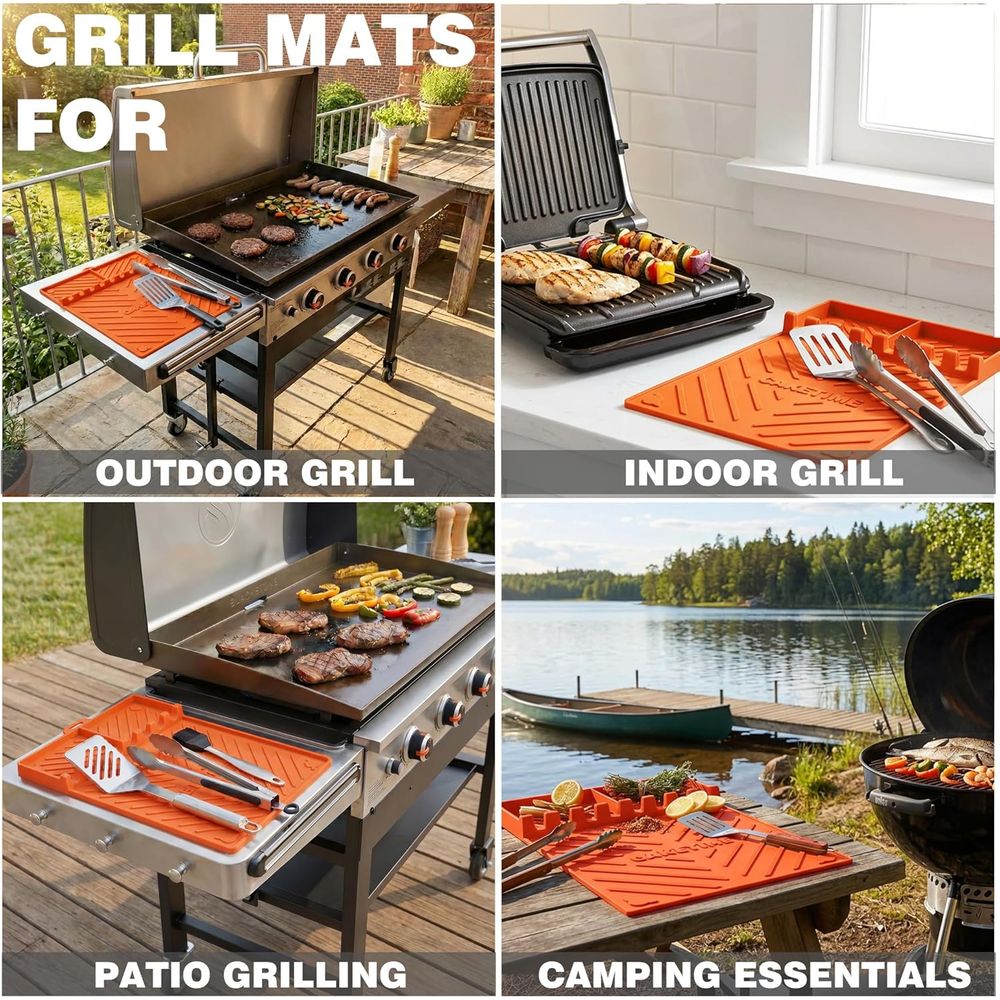 แผ่นรองย่างซิลิโคนหรืออุปกรณ์เ - Camping Cooking Griddle บทวิจารณ์และราคา