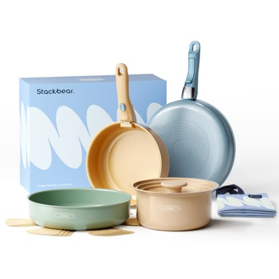 ชุดเครื่องครัวเซรามิก หม้อและก - Camping Cooking Set Detachable Handle บทวิจารณ์และราคา