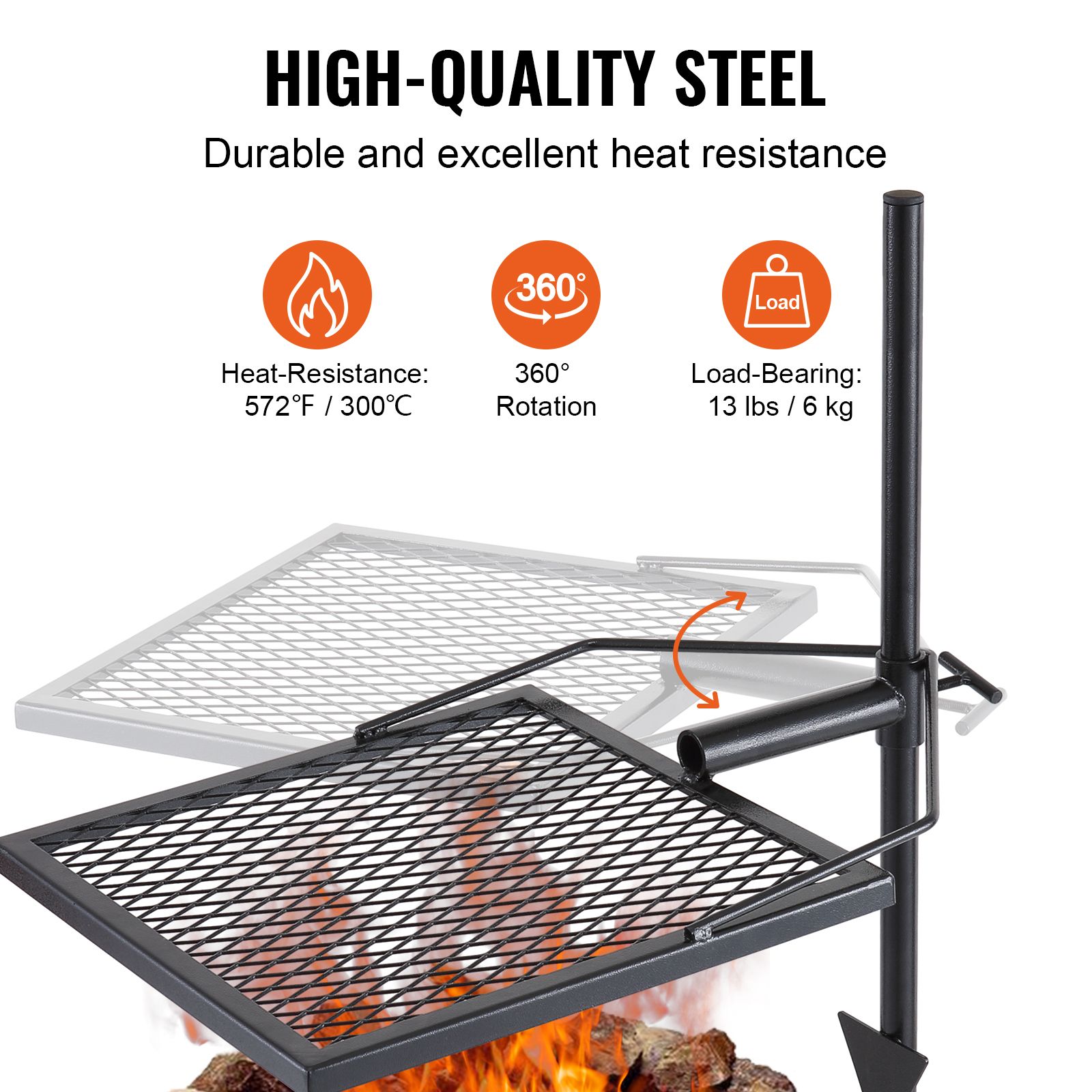 เตาย่างแบบหมุนได้สำหรับกองไฟ,  - Camping Cooking Over Fire บทวิจารณ์และราคา