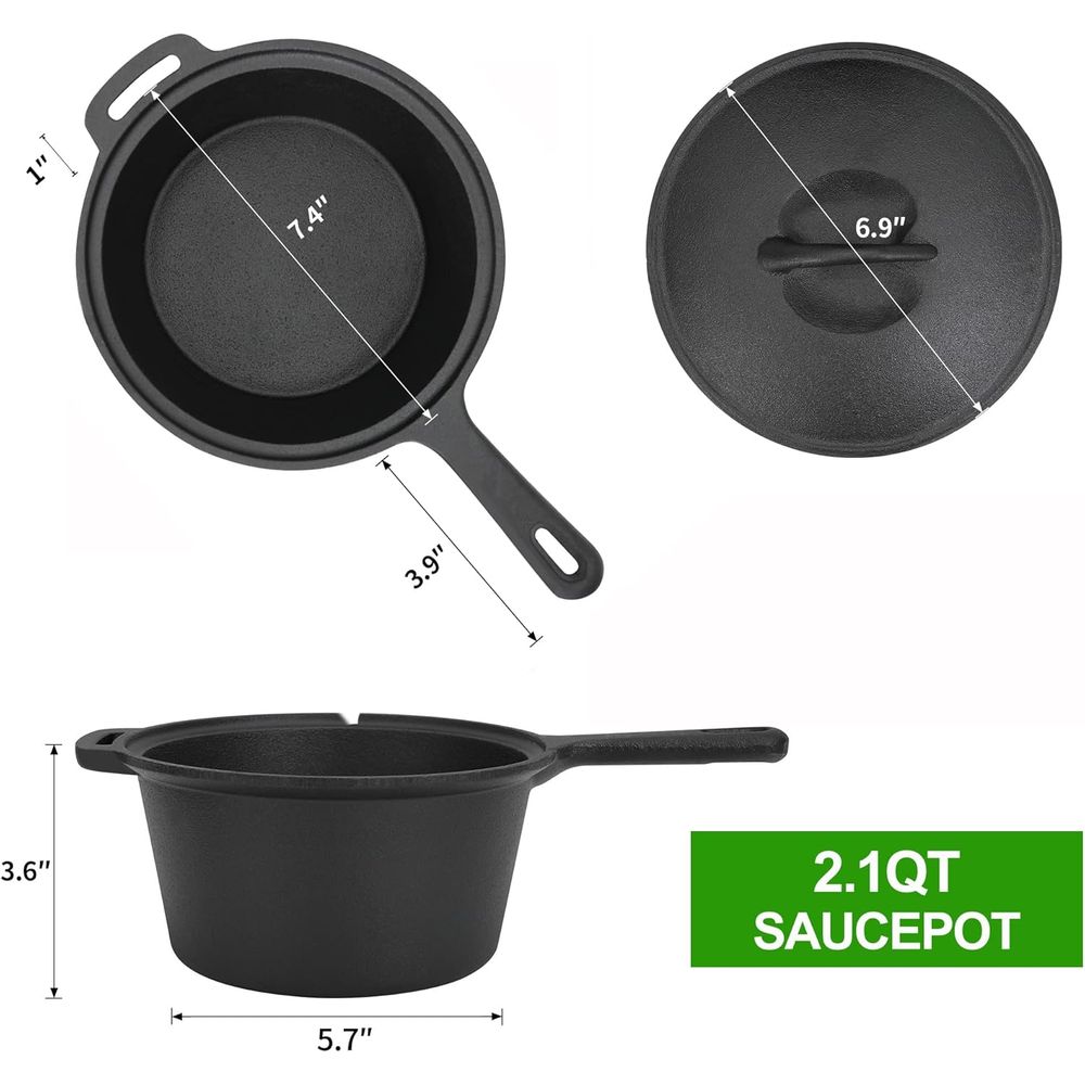 ชุดเครื่องครัวเหล็กหล่อ 8 ชิ้น - Camping Cooking Dutch Oven บทวิจารณ์และราคา